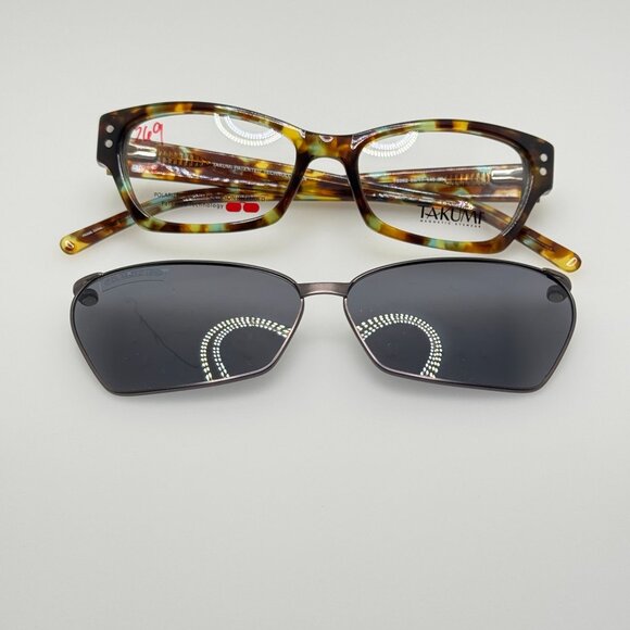 Takumi Eyeglasses Eye Glasses Frames T9962 60 50-17-140 W/ Clip main image 5